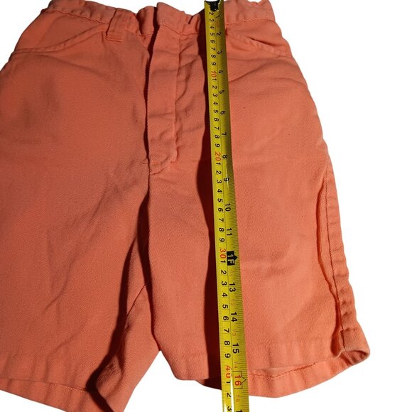 Girls 22W Cotton Shorts Vintage Peach Orange With Snap Button & Zipper Closure - Picture 6 of 8